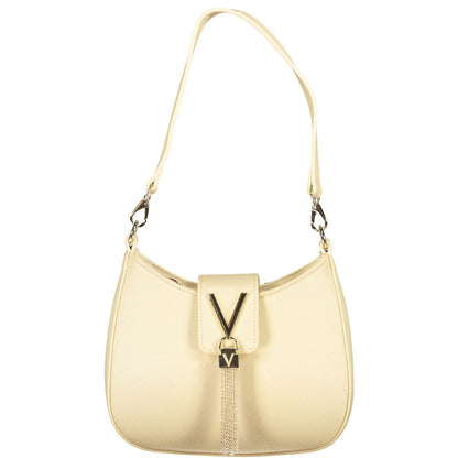 Mario Valentino Beige Polyethylene Women Handbag with chain and shoulder strap, elegant design with sophisticated beige color.