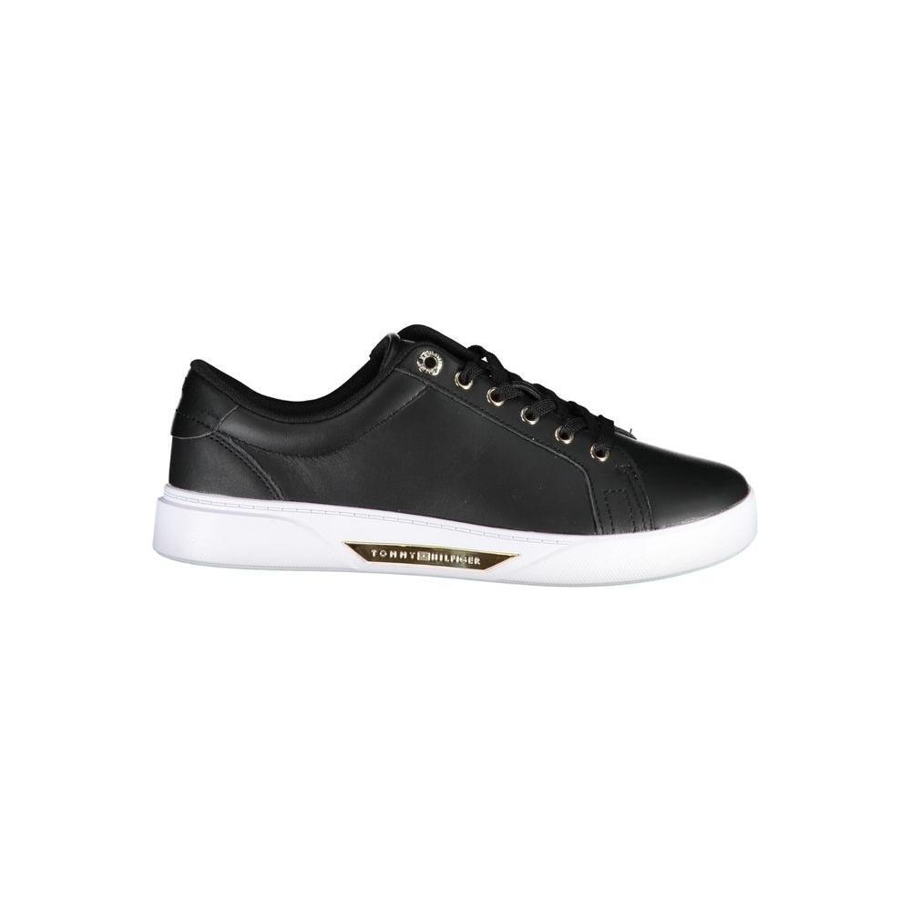 Tommy Hilfiger Black Leather Women Sneaker TO-22804-EU36/US6
