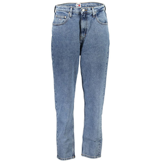 Tommy Hilfiger Blue Cotton Women Jeans featuring ultra high tapered MOM style with vintage and modern flair.
