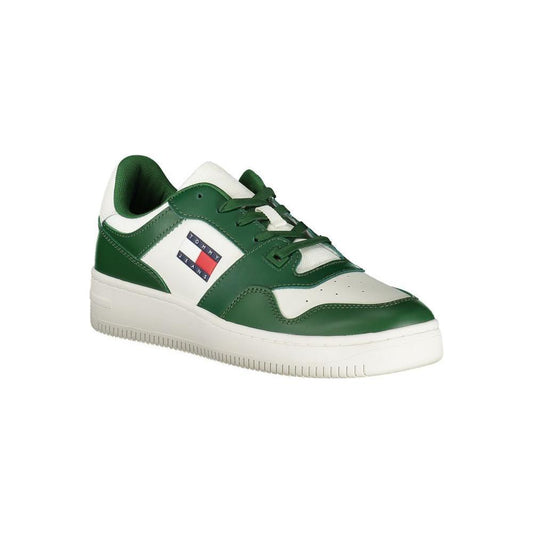 Tommy Hilfiger Green Leather Men Sneaker