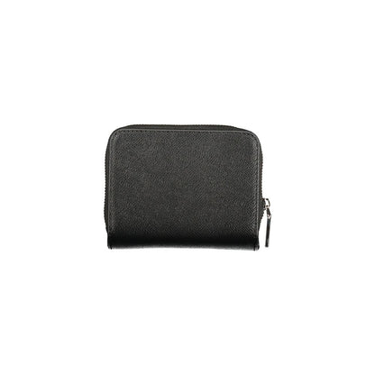 Calvin Klein Black Polyethylene Women Wallet with RFID-blocking technology and double card slots for stylish organization.