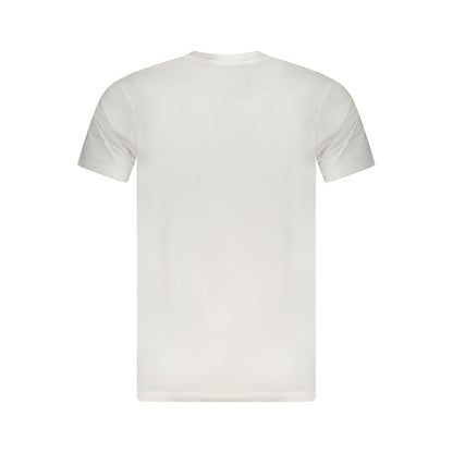 Cavalli Class White Cotton Men T-Shirt featuring luxury design and comfort, perfect for fashion-forward style enthusiasts.