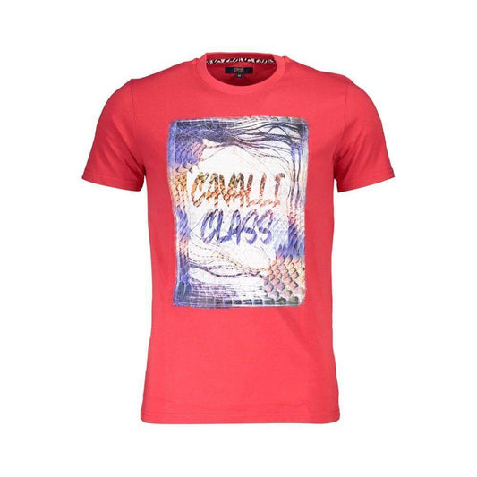Cavalli Class Red Cotton Men T-Shirt