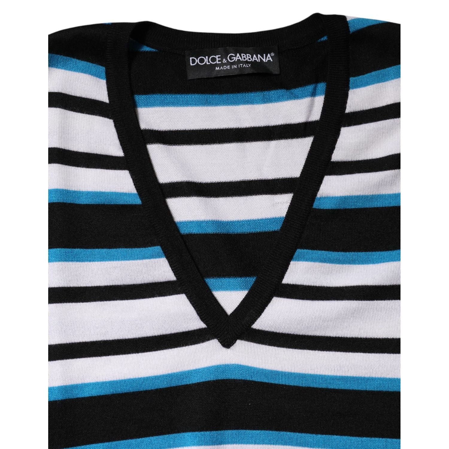 Dolce & Gabbana Multicolor Stripes Long Sleeves V-neck Top