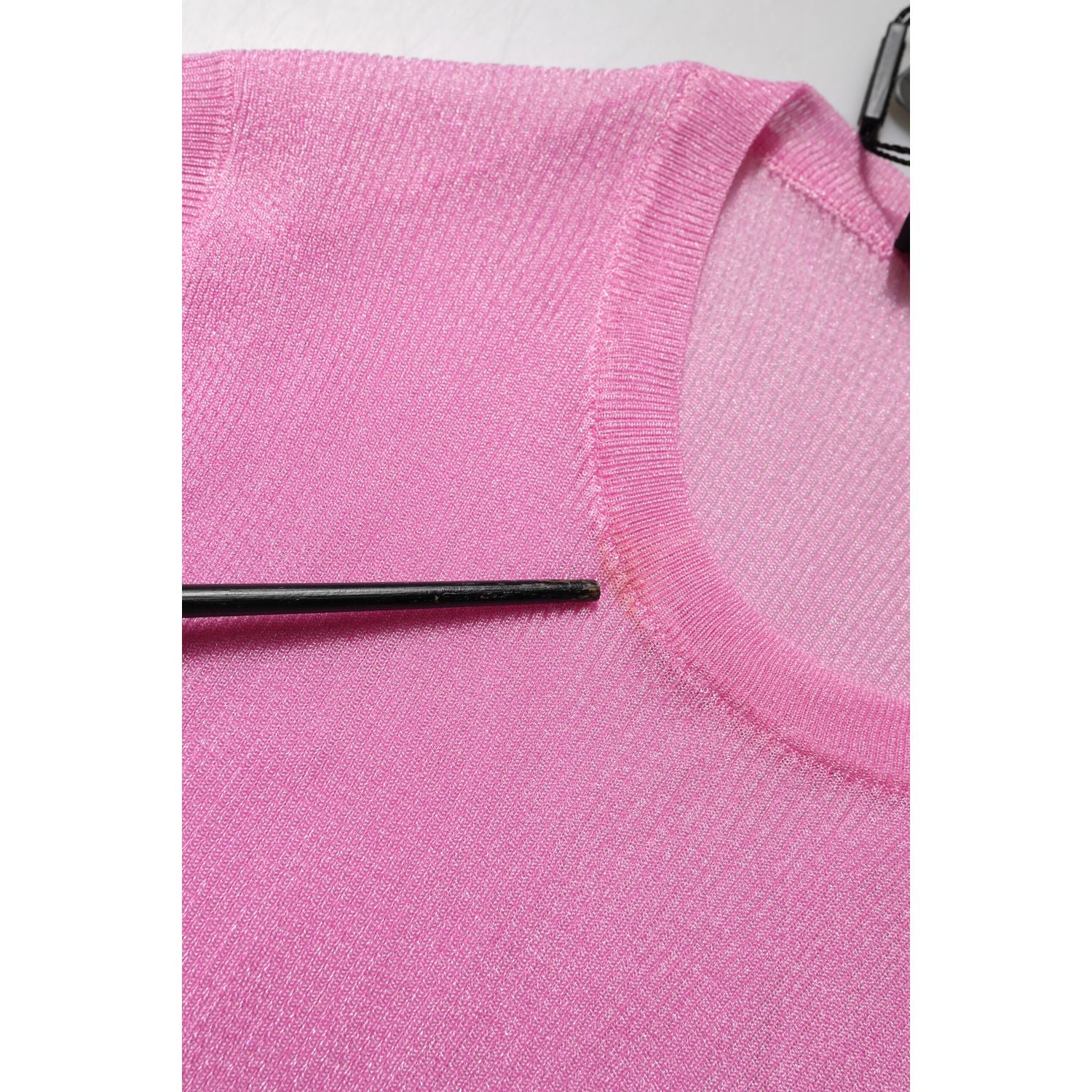 Dolce & Gabbana Pink Polyester Sleeveless Round Neck Tank Top