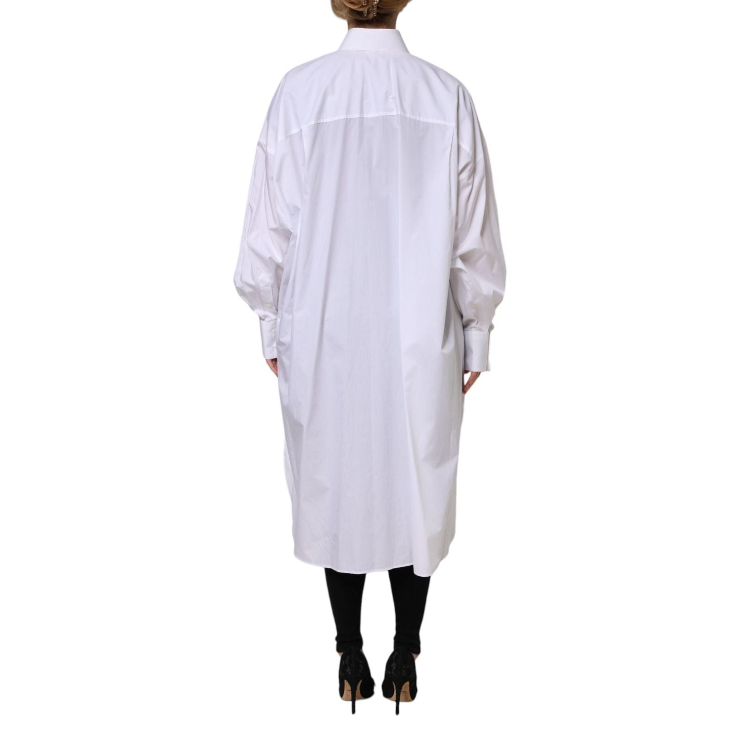 Dolce & Gabbana White Cotton Collared Shirt Long Sleeve Top
