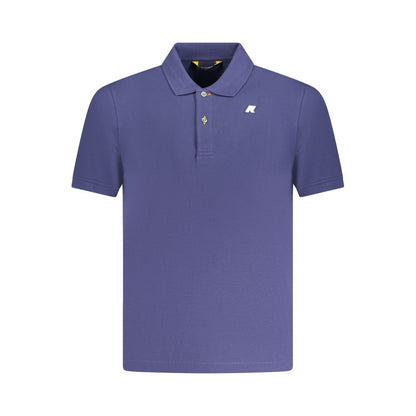 K-WAY Blue Cotton Polo Shirt with short sleeves and 2 buttons, featuring logo application.