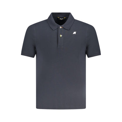 K-WAY Blue Cotton Polo Shirt with short sleeves, 2 buttons, and logo application - stylish and comfortable fashion choice.
