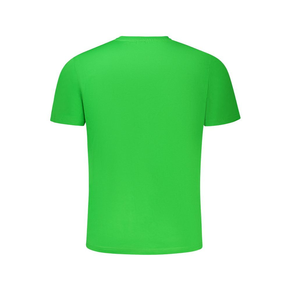 Back view of North Sails Green Cotton Men T-Shirt showcasing vibrant color and soft fabric.