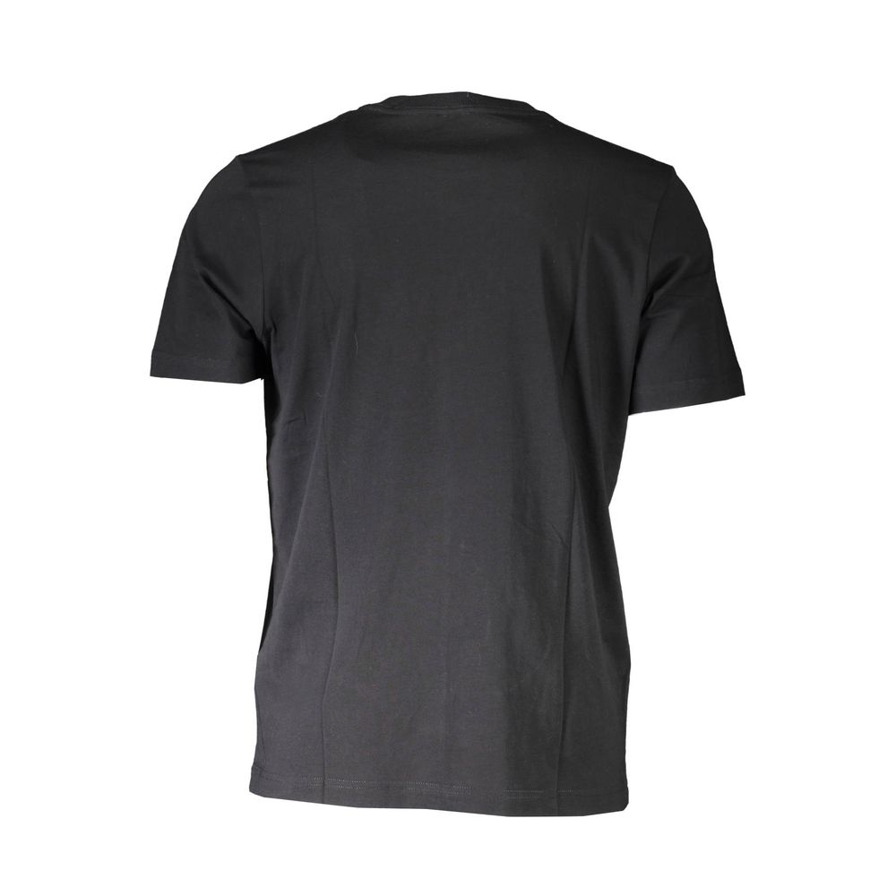 Back view of Diesel Black Cotton Men T-Shirt showcasing sleek design and iconic logo.