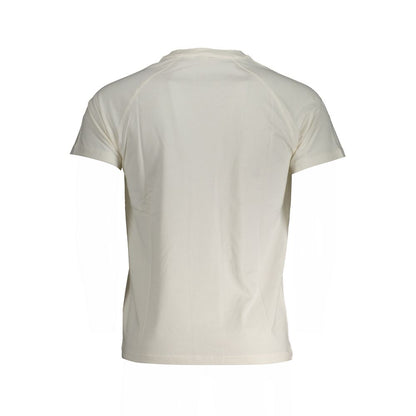 K-WAY White Cotton T-Shirt with short sleeves, crew neck, and logo application, back view