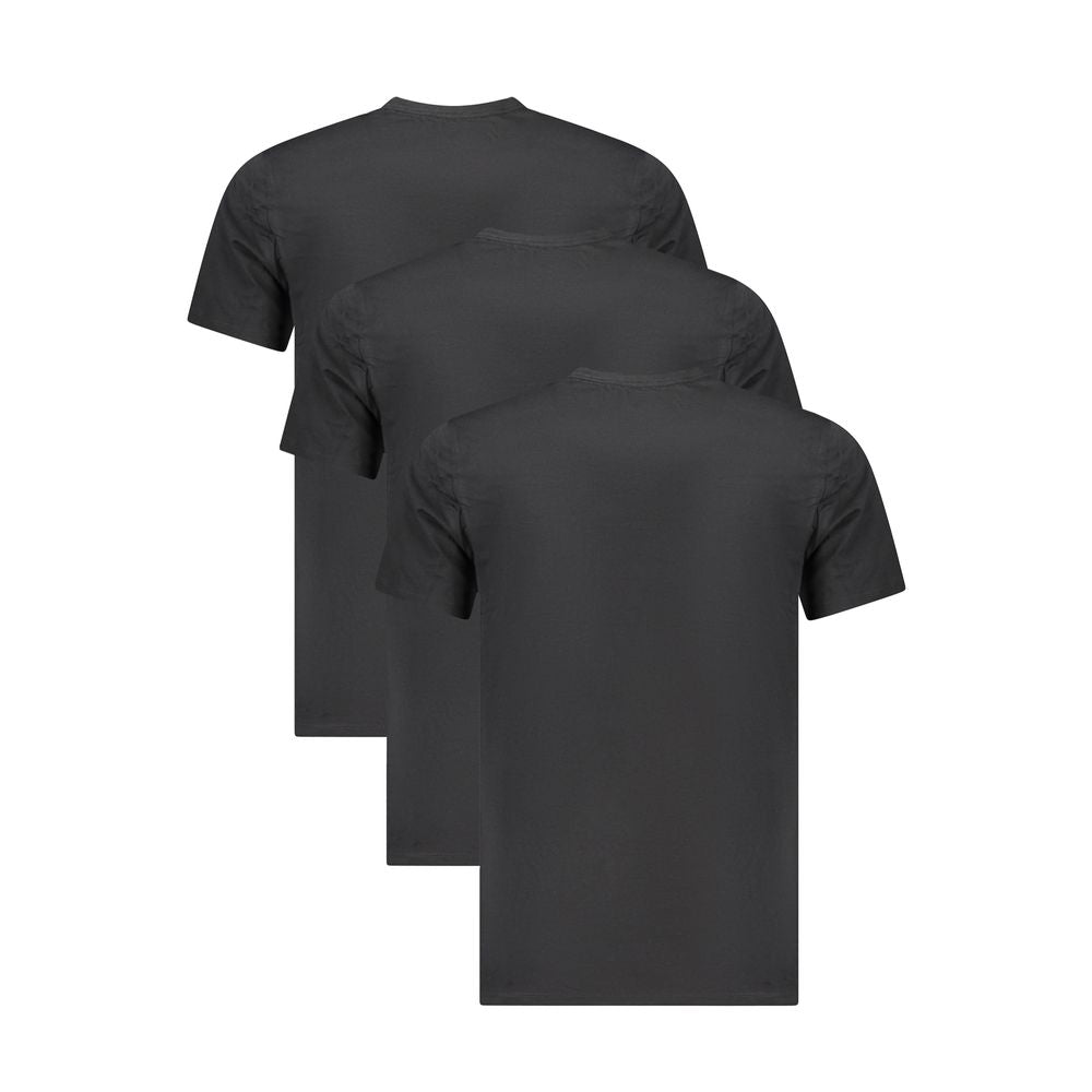 Calvin Klein Black Cotton Men T-Shirt tri-pack with embroidered logo, stylish crew neck design, luxury casual wear for modern men