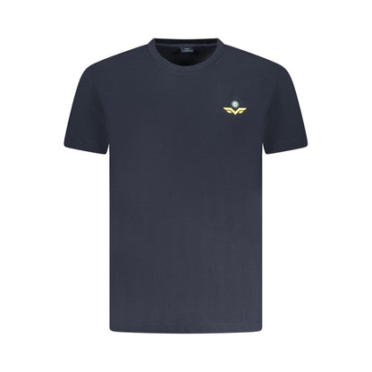 Armata Di Mare Blue Cotton Men T-Shirt with logo and distinctive print, short sleeves, crew neck, ideal for stylish casual wear.