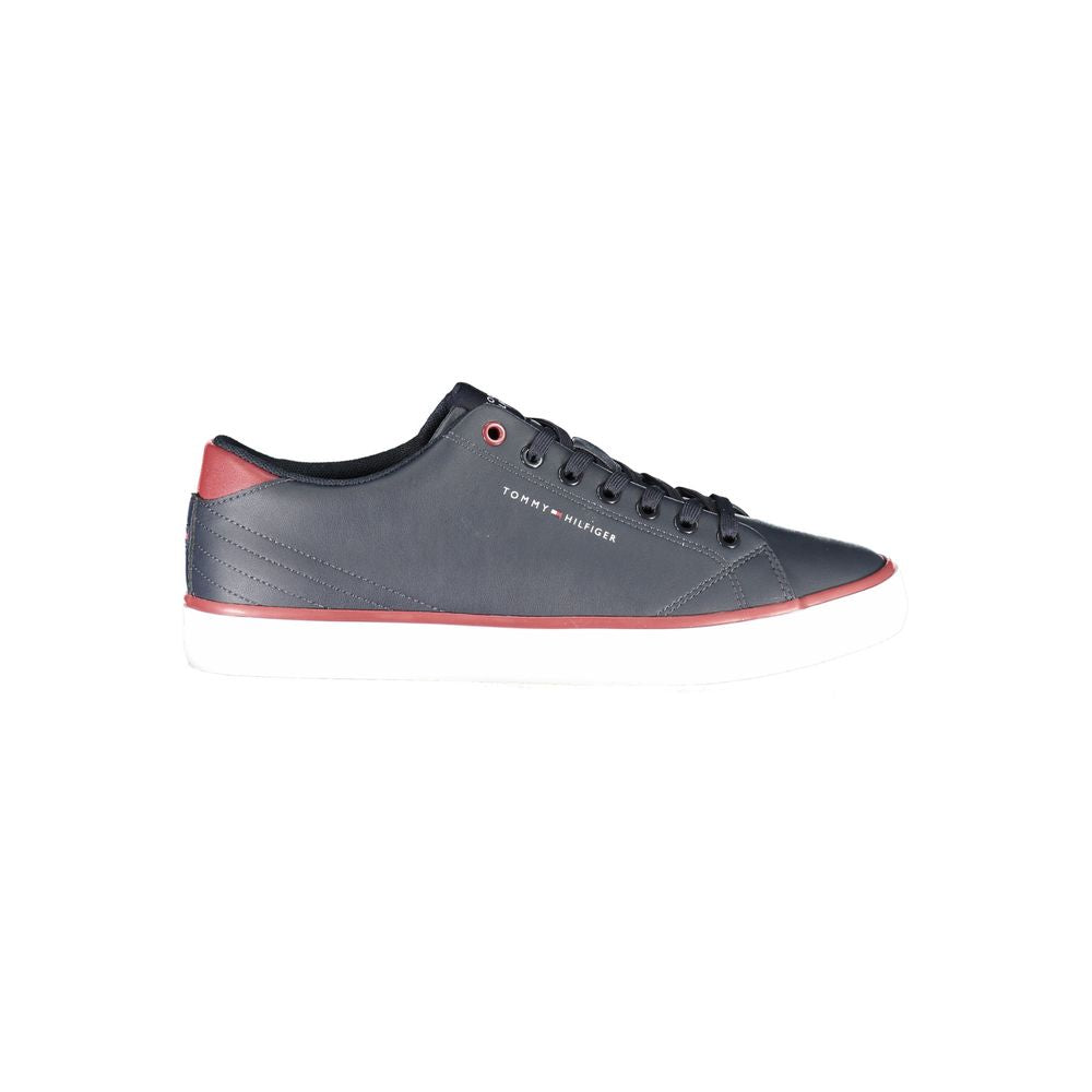 Tommy Hilfiger Blue Polyester Sneaker with laces and contrast details, ideal for sports.