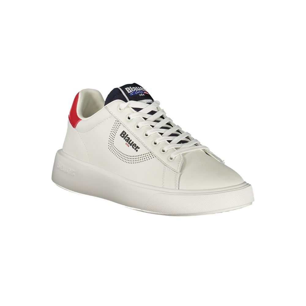 Blauer White Polyester Sneaker
