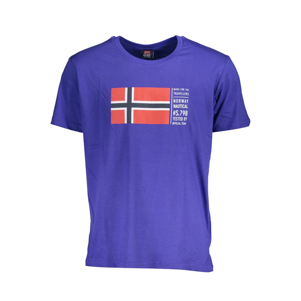 Norway 1963 Blue Cotton Men T-Shirt with bold logo print and crew neck design