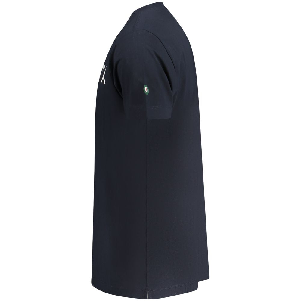 Armata Di Mare Blue Cotton Men T-Shirt side view with nautical logo and short sleeves