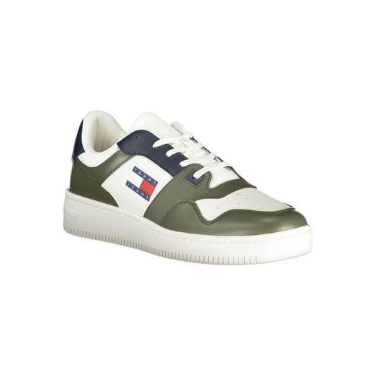 Tommy Hilfiger Green Leather Men Sneaker