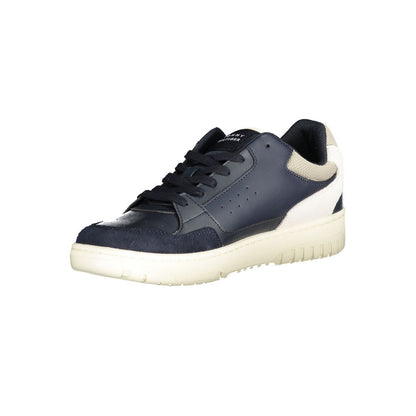 Tommy Hilfiger Blue Polyethylene Men Sneaker with lace-up design, showcasing a stylish blend of blue tones and branding for modern fashion.