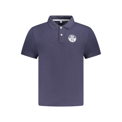 North Sails Blue Cotton Men Polo Shirt with logo emblem on chest