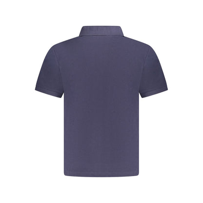 North Sails Blue Cotton Men Polo Shirt back view showcasing premium 100% cotton fabric and classic design.