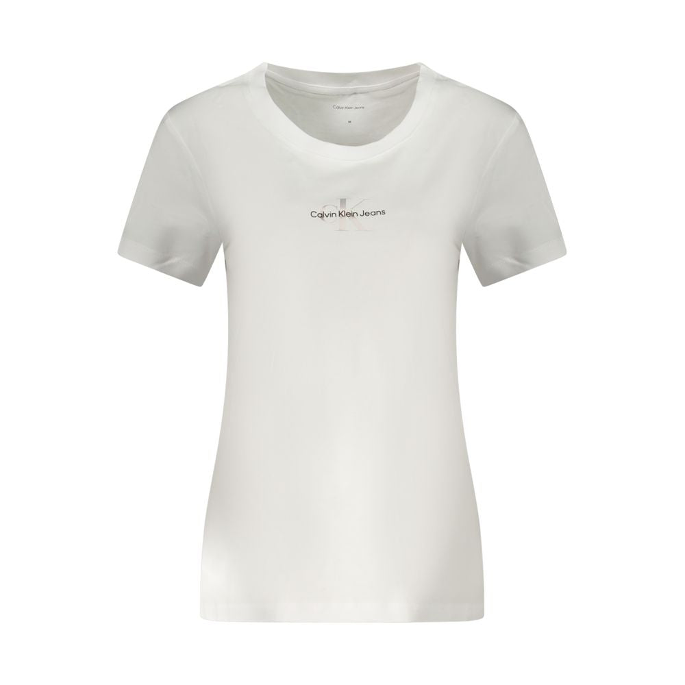 Calvin Klein White Cotton Women T-Shirt CA-34459-L