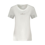 Calvin Klein White Cotton Women T-Shirt CA-34459-L