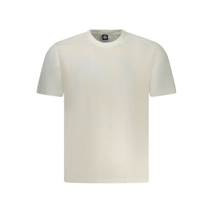 Alt Tag: North Sails White Cotton Men T-Shirt featuring crew neck and iconic logo, sustainable design for the modern voyager.