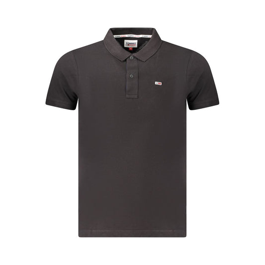 Tommy Hilfiger Black Cotton Men Polo Shirt TO-36132-L
