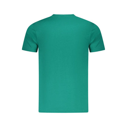Cavalli Class Green Cotton Men T-Shirt, back view showcasing premium cotton fabric and bold design.