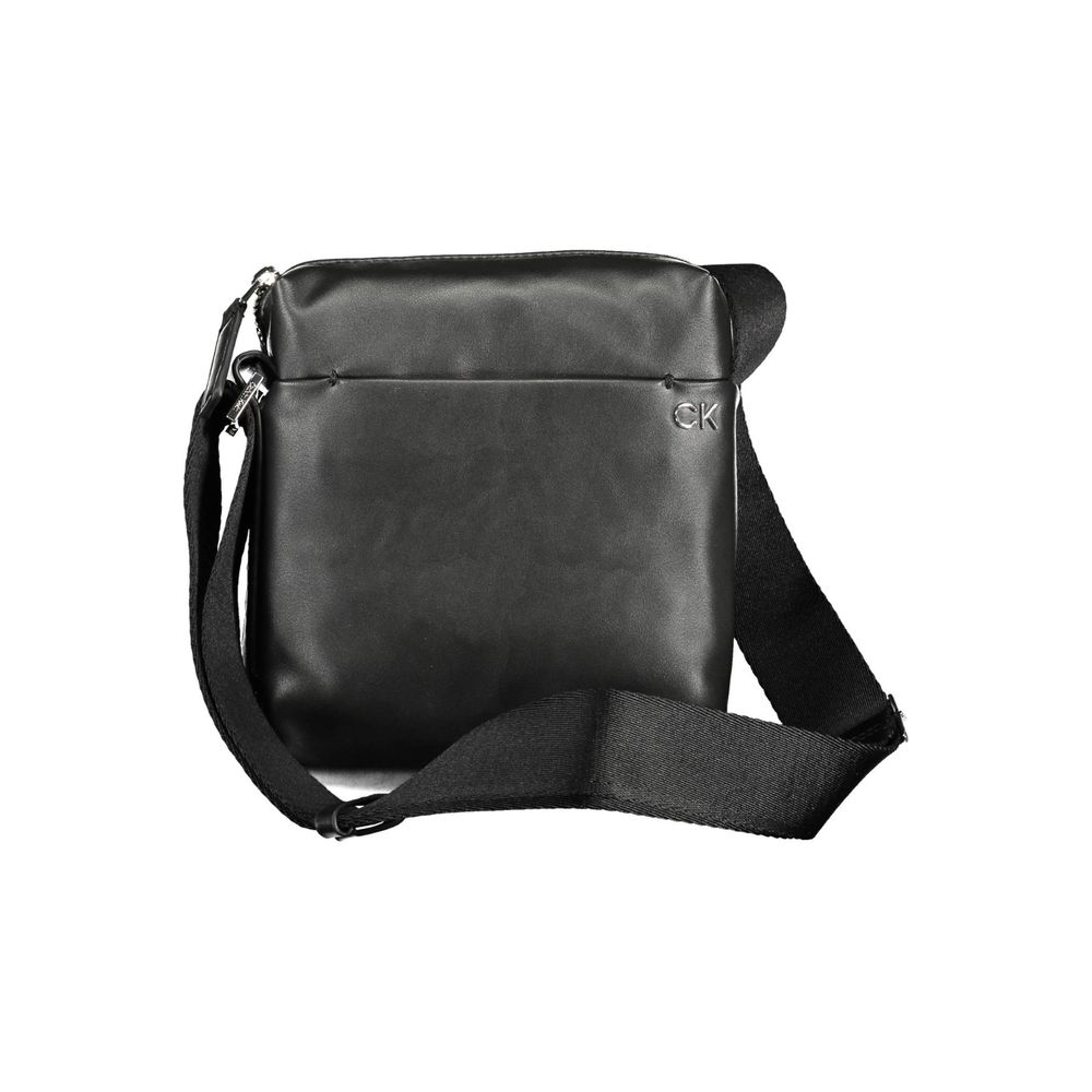 Calvin Klein Black Polyester Men Shoulder Bag with adjustable strap and eco-friendly design