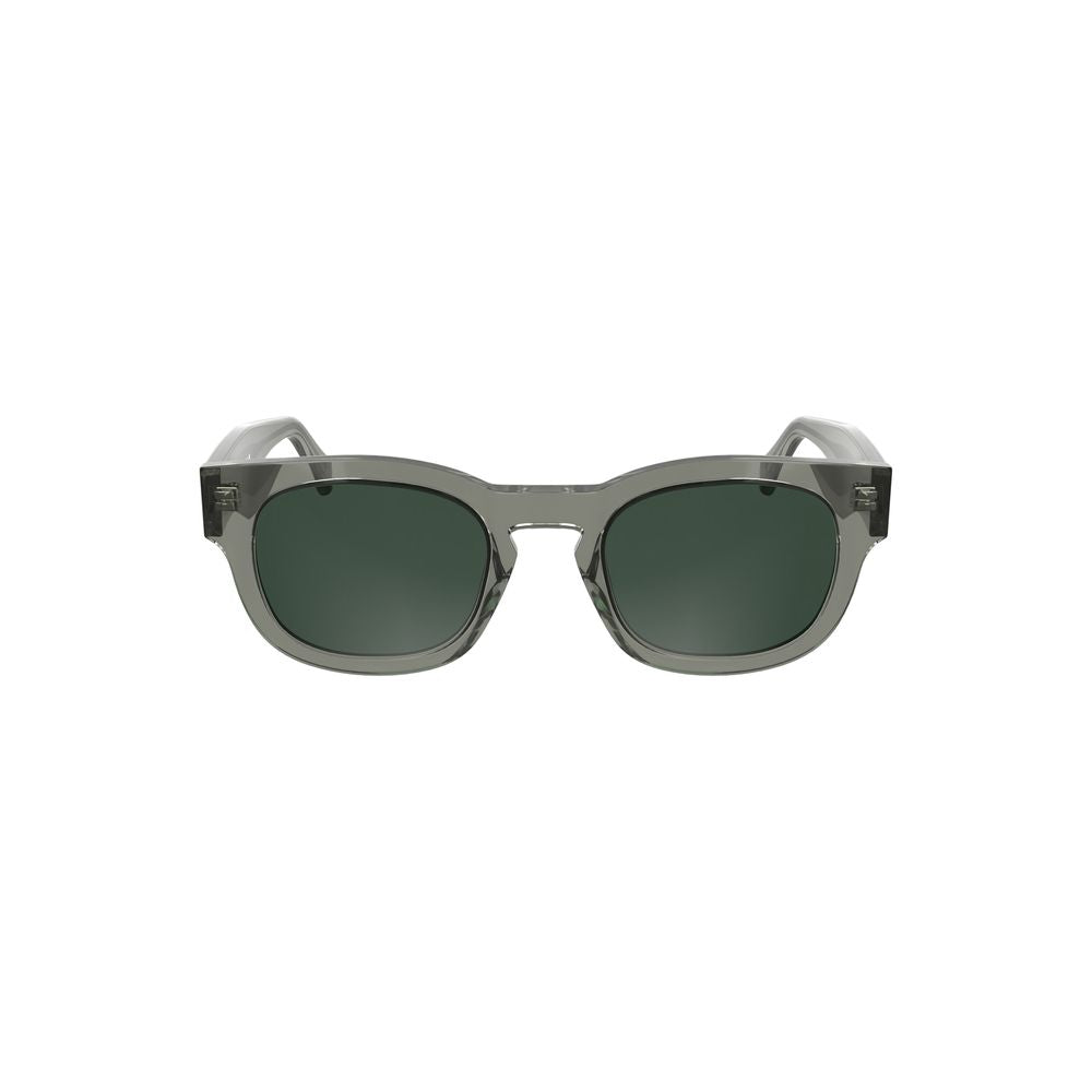 Calvin Klein Gray Acetate Women Sunglasses with smoky lenses and sophisticated round design.