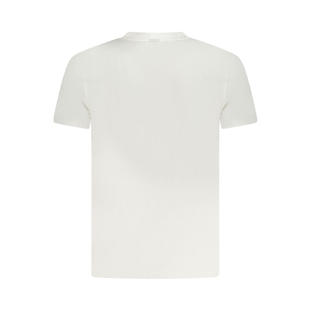 Armata Di Mare White Cotton Men T-Shirt, short-sleeve, back view, premium cotton fabric, classic crew neck style, minimalist design.
