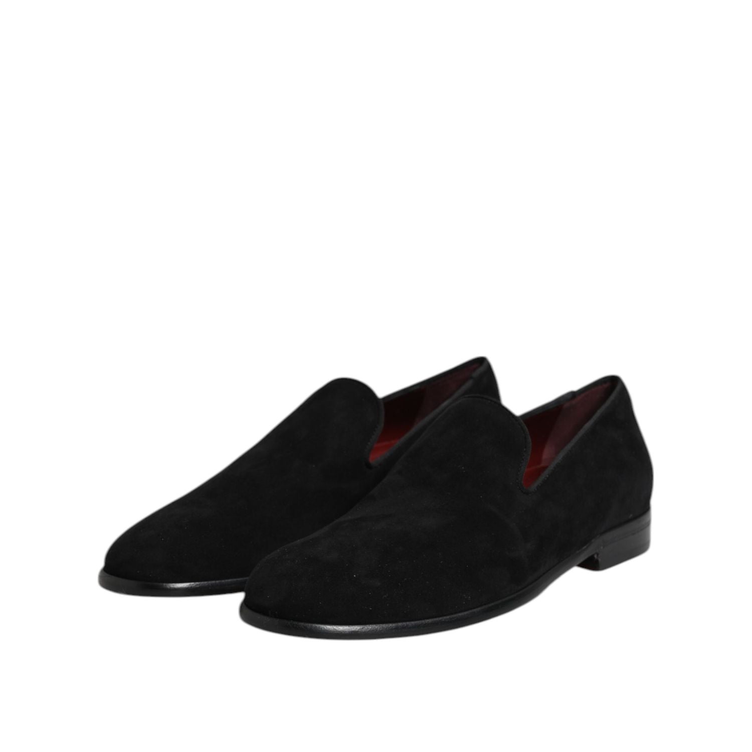 Dolce & Gabbana Black Suede Slip On Loafers Formal Shoes