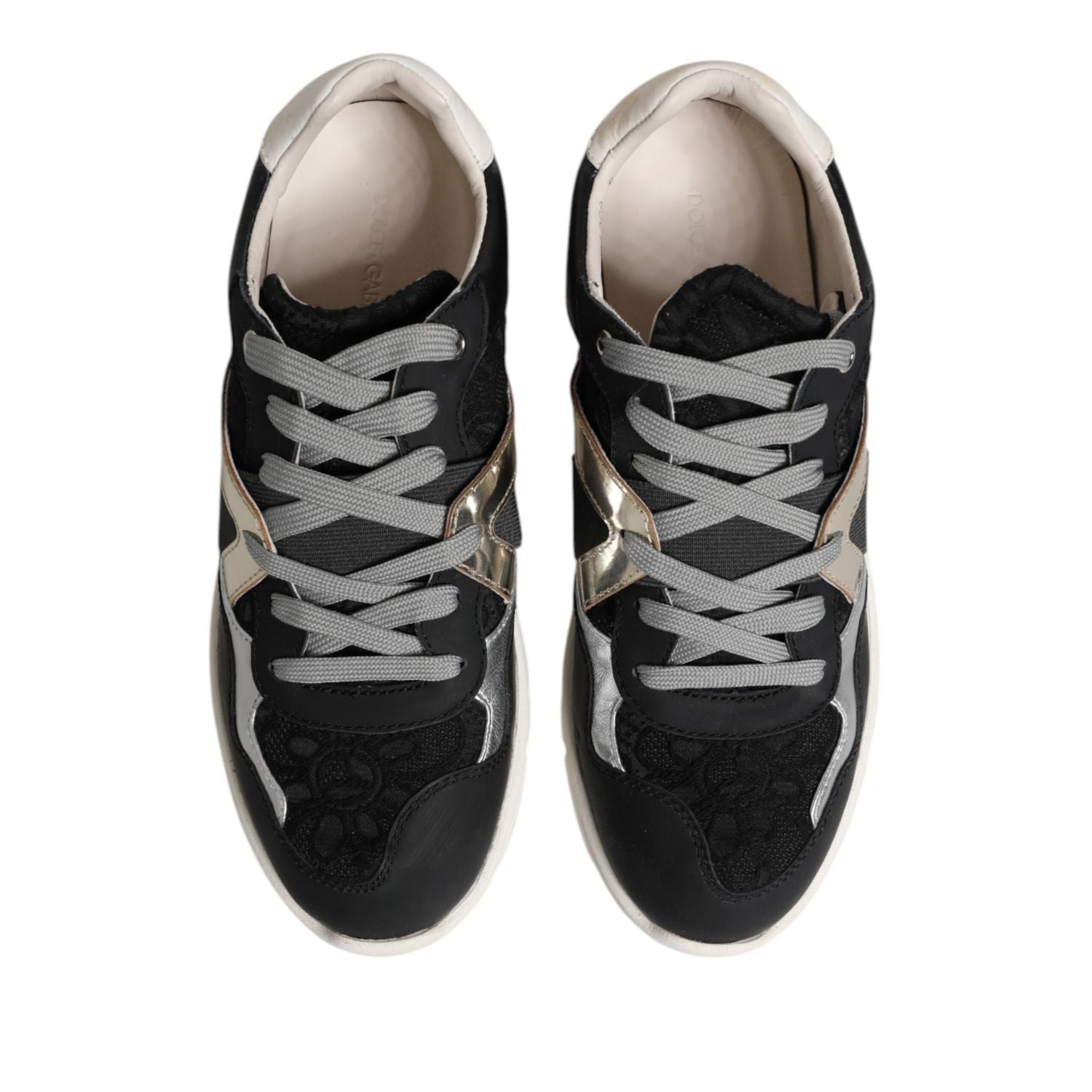 Dolce & Gabbana Multicolor Leather Suede Low Top Sneaker Shoes