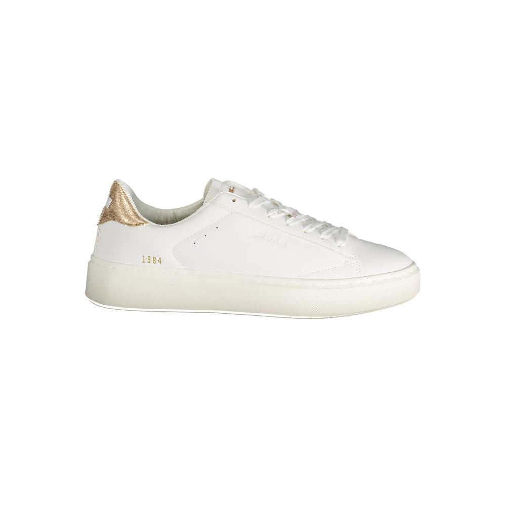 Gas White Polyester Women Sneaker with bronze details and sleek design for fashion-forward women.