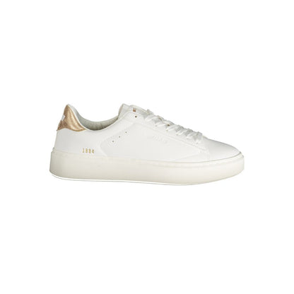 Gas White Polyester Women Sneaker with bronze details and sleek design for fashion-forward women.