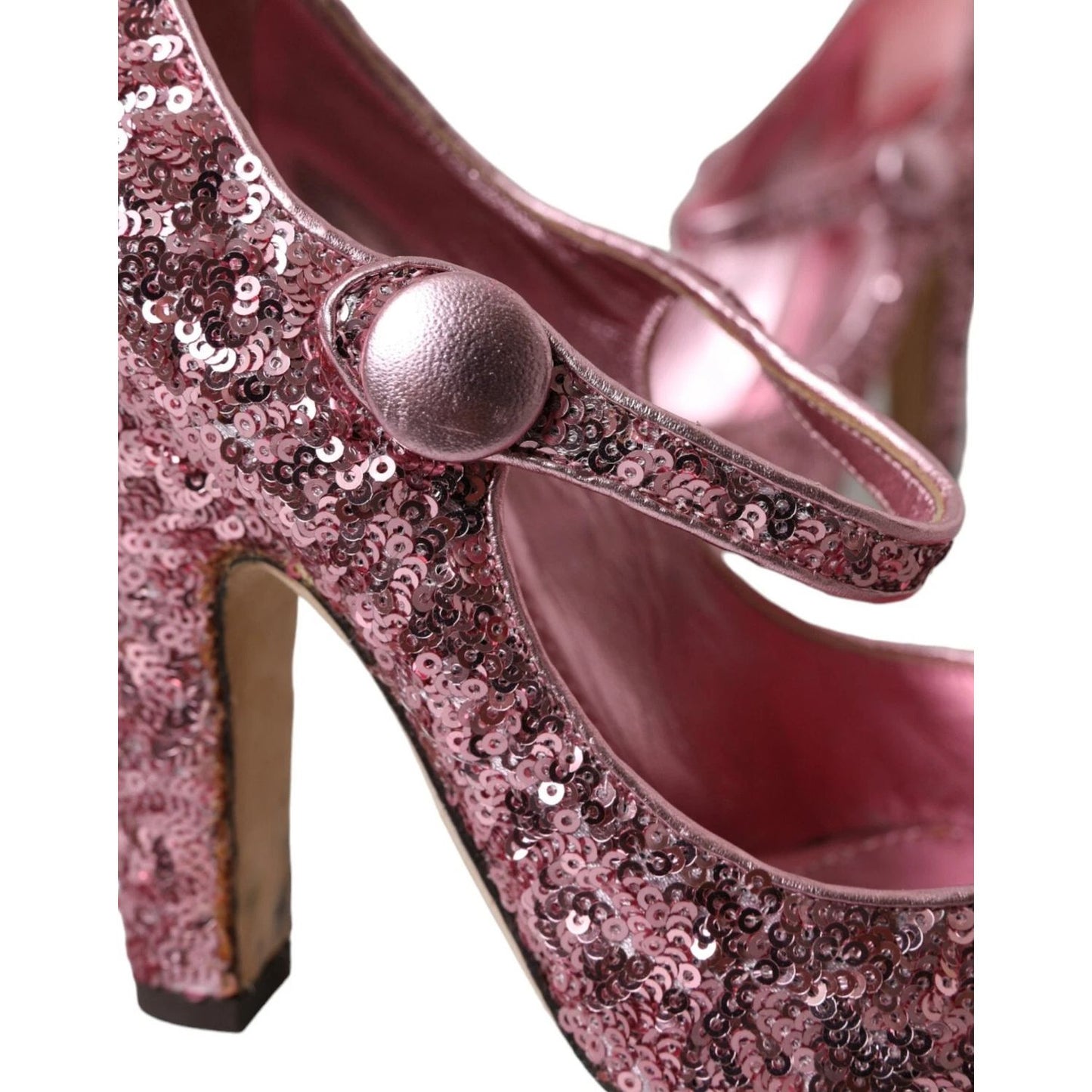Dolce & Gabbana Pink Sequin Mary Jane Pumps High Heels Shoes