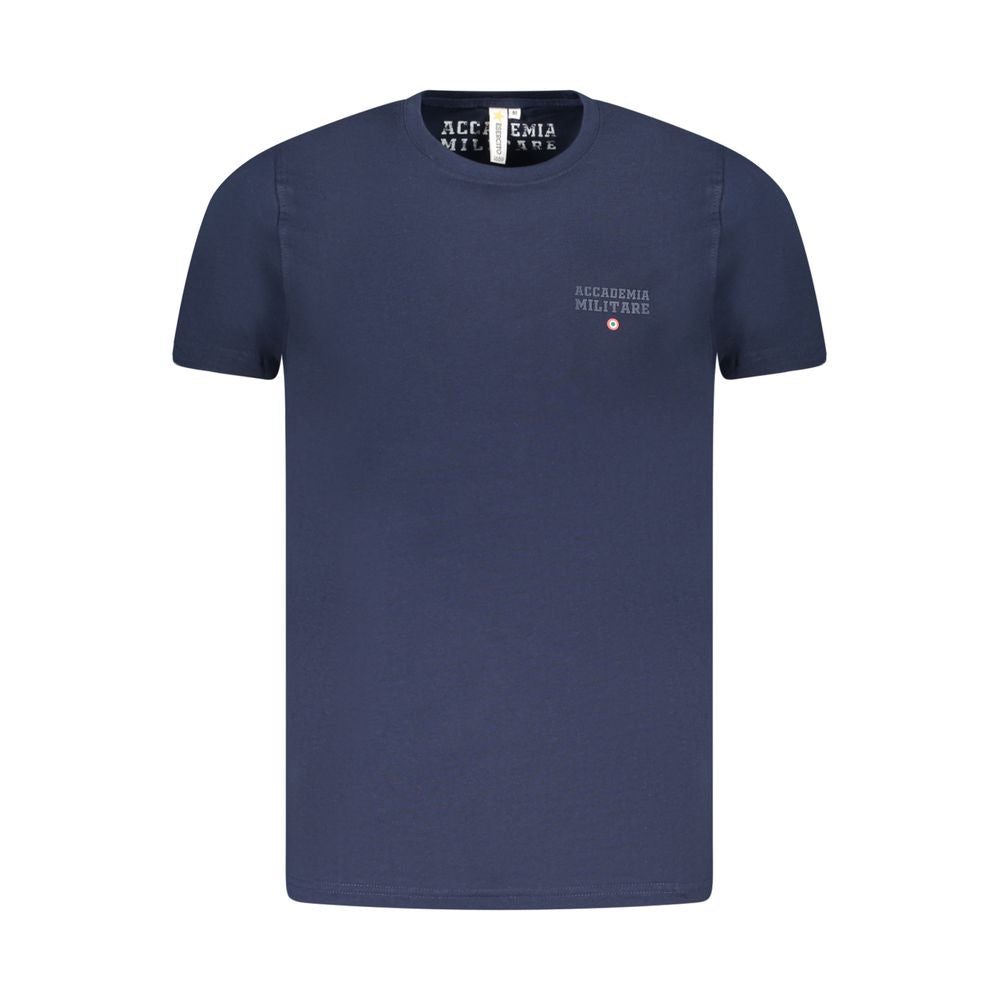 Accademia Militare Blue Cotton T-Shirt with logo, short sleeves, crew neck.