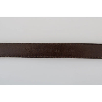 Dolce & Gabbana Blue Perforated Leather Gray Buckle Belt