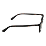 Side view of Guess Brown Unisex Glasses Frame in acetate with full-rim square style, size 52-16-145, includes branded case.