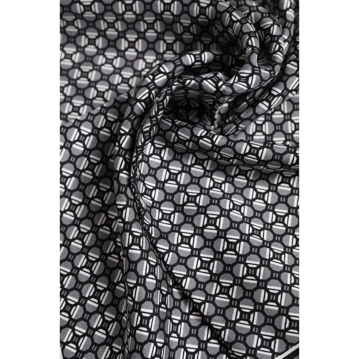 Dolce & Gabbana Black White Patterned Square Foulard Scarf