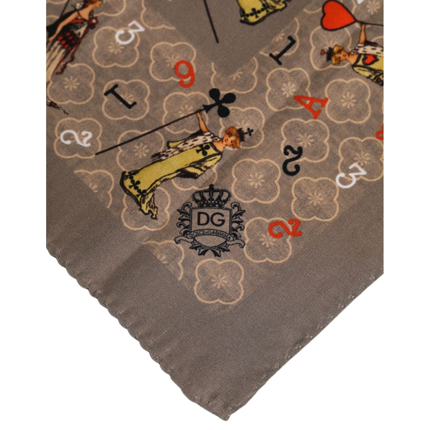Dolce & Gabbana Brown Silk Printed Square Men Foulard Scarf MS7243