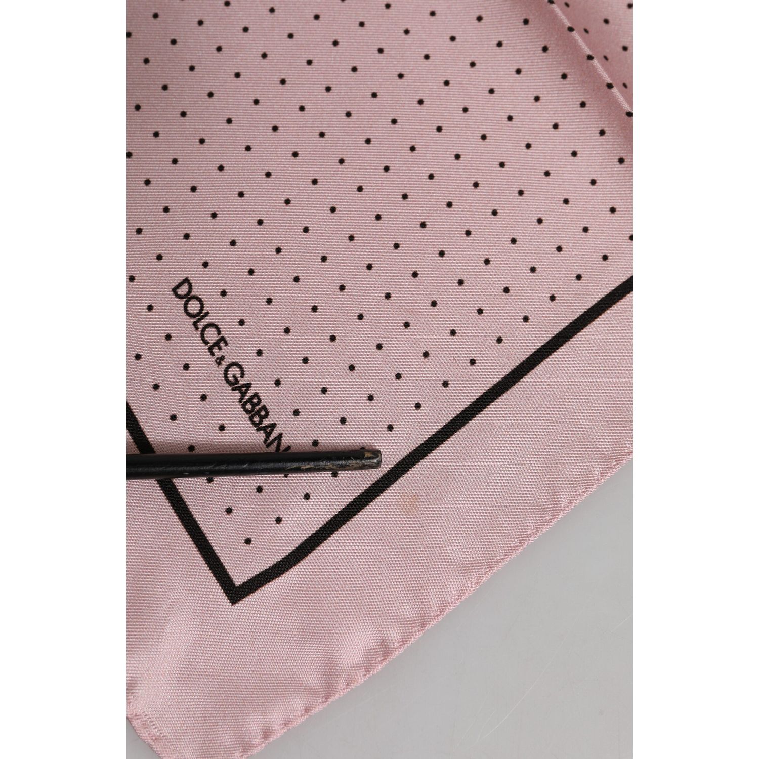 Dolce & Gabbana Beige Dotted Silk Square Men Foulard Scarf