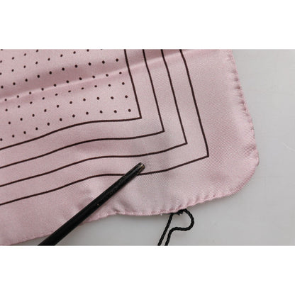 Dolce & Gabbana Beige Dotted Silk Square Men Foulard Scarf