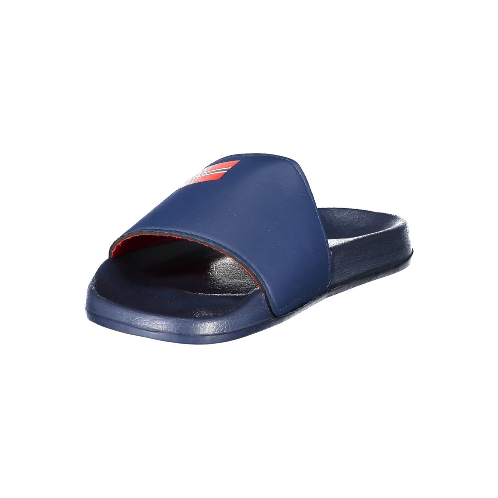 Norway 1963 Blue Plastic Men Sandal with logo, stylish and trendy footwear for casual wear.