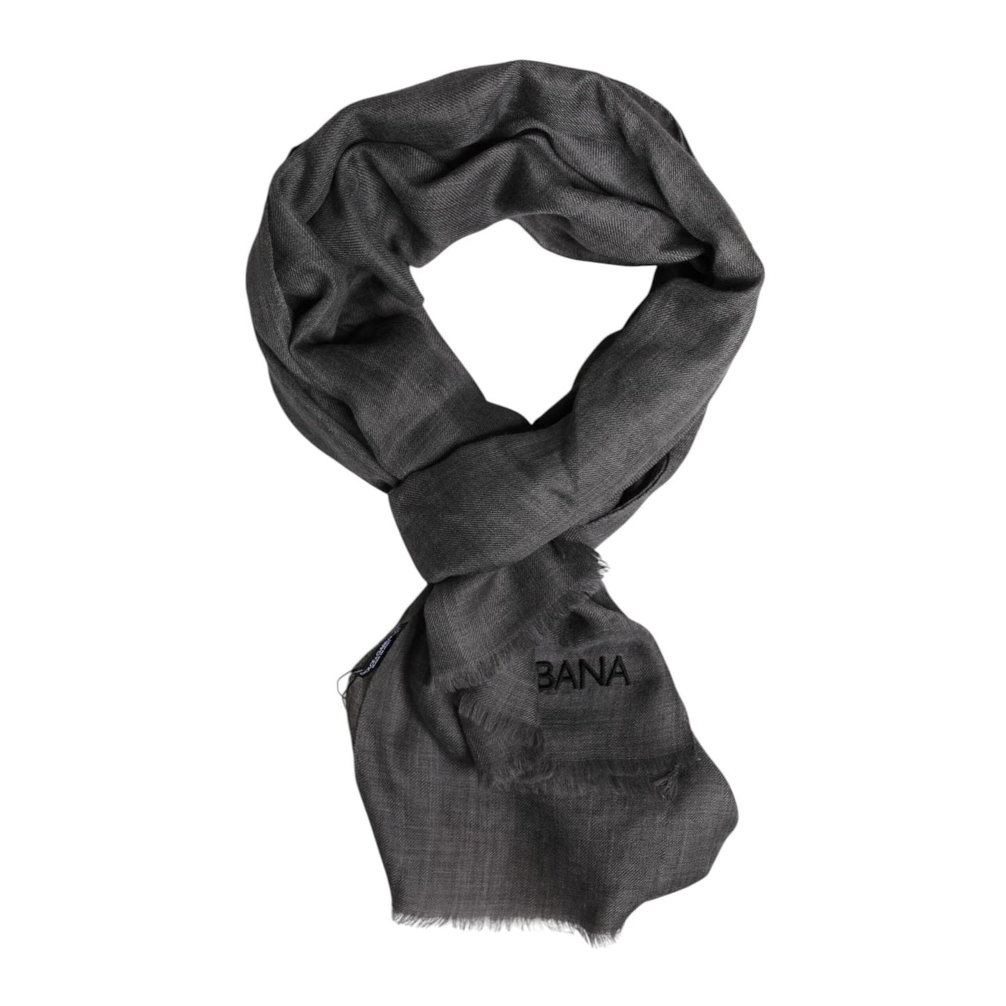 Dolce & Gabbana Gray Logo Print Neck Warmer Wrap Shawl Scarf