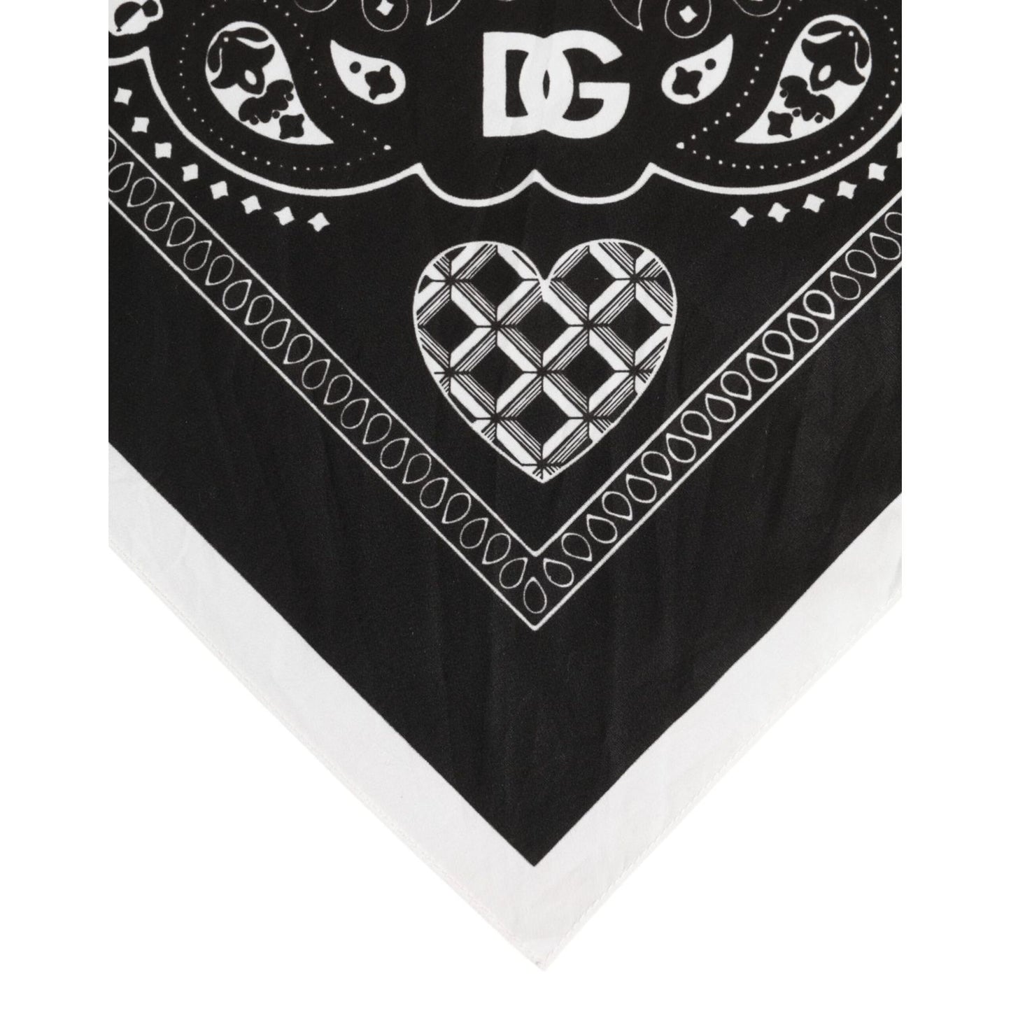 Dolce & Gabbana Black White Bandana Square Men Foulard Scarf