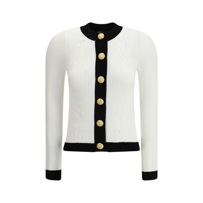 Balmain White Viscose Cardigan