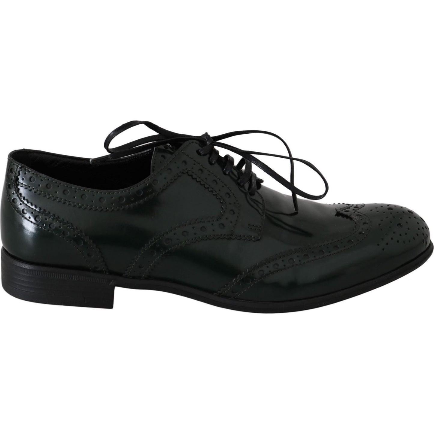 Dolce & Gabbana Green Leather Broque Oxford Wingtip Shoes